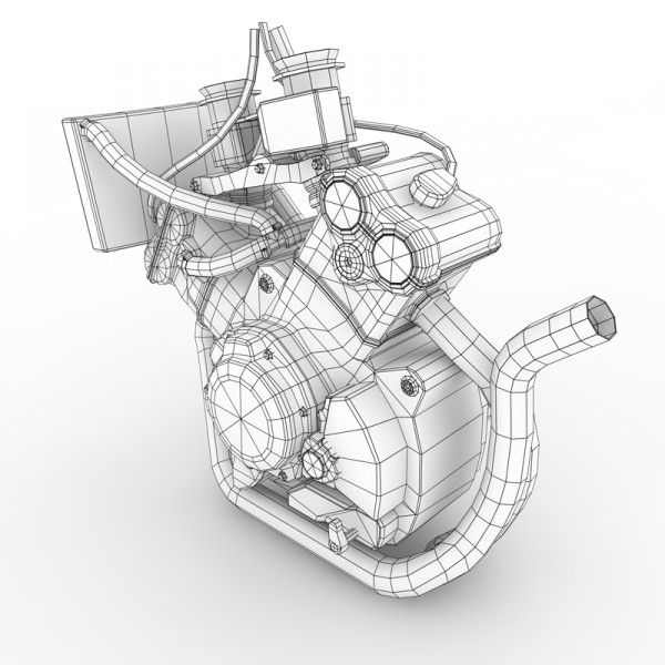 Rear left wireframe