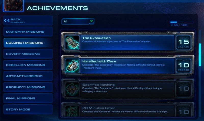 Incomplete Achievements