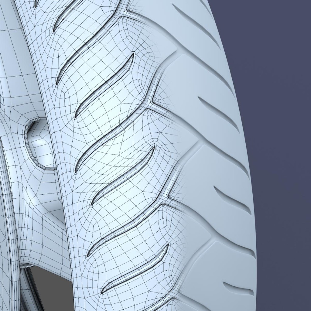 Front tire with subdivision
