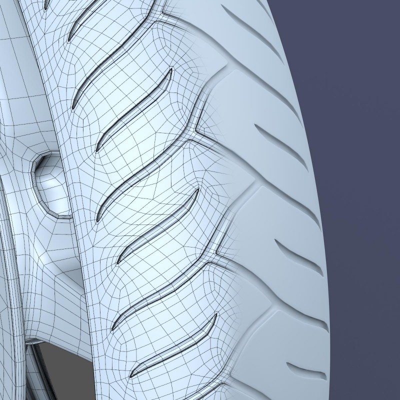 Front tire with subdivision