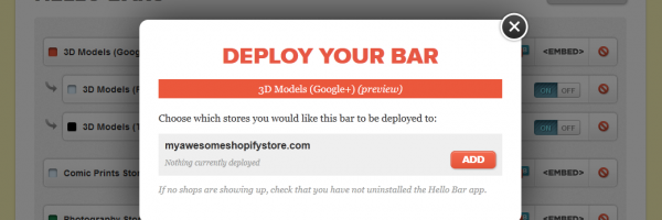 Deploy Your Bar