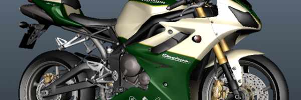 Green and Beige Triumph - Side View