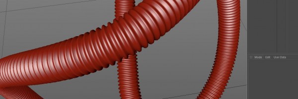 Close up of the wrapped pipe on an organic spline