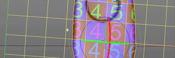 Mapping the top of the object with a flat projection