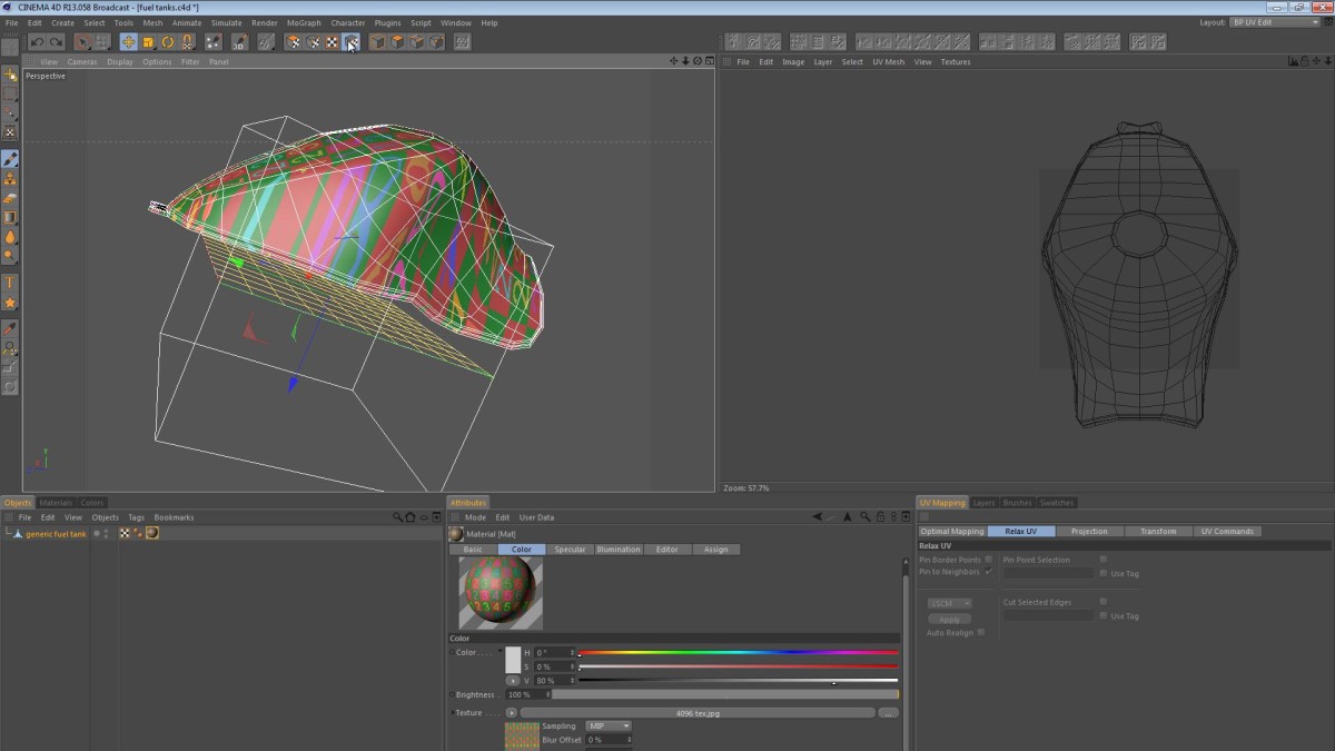 Fuel Tank UV Mapping in Cinema 4D jamie3d